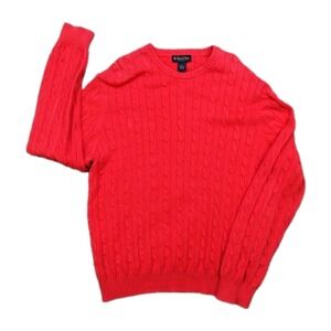 VTG Brooks Brothers Red crew neck Sweater 100% Pima cotton Size XL cable knit